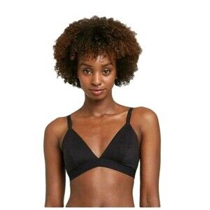 Minimalist Essential Auden Unlined Black Triangle Bralette Medium NWT